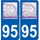 95 Ableiges logo autocollant sticker plaque immatriculation ville