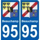 95 Viarmes coat of arms sticker plate stickers city
