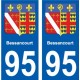 95 Viarmes coat of arms sticker plate stickers city