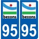 95 Ableiges logo autocollant sticker plaque immatriculation ville
