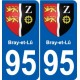 95 Viarmes escudo de armas de la etiqueta engomada de la placa de pegatinas de la ciudad
