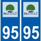 95 Ableiges logo autocollant sticker plaque immatriculation ville