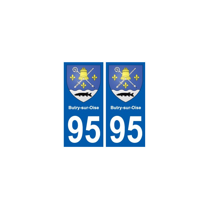 95 Viarmes escudo de armas de la etiqueta engomada de la placa de pegatinas de la ciudad