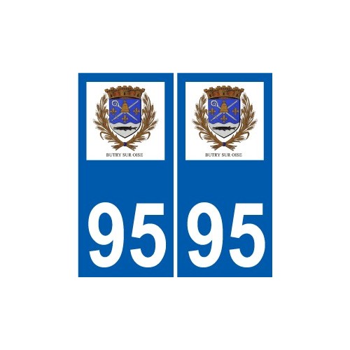 95 Ableiges logo autocollant sticker plaque immatriculation ville