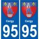 95 Viarmes wappen aufkleber typenschild aufkleber stadt