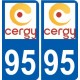 95 Ableiges logo autocollant sticker plaque immatriculation ville