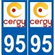 95 Ableiges logo autocollant sticker plaque immatriculation ville