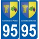 95 Viarmes escudo de armas de la etiqueta engomada de la placa de pegatinas de la ciudad