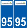 95 Ableiges logo autocollant sticker plaque immatriculation ville