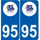 94 Créteil logotipo de la calcomanía de la placa etiqueta de registro de la ciudad