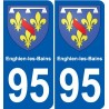 95 Viarmes escudo de armas de la etiqueta engomada de la placa de pegatinas de la ciudad