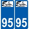 95 Ableiges logo autocollant sticker plaque immatriculation ville