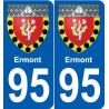 95 Ableiges blason autocollant plaque stickers ville