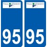 95 Ableiges logo autocollant sticker plaque immatriculation ville