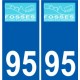 94 Créteil logotipo de la calcomanía de la placa etiqueta de registro de la ciudad