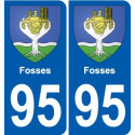 95 Ableiges blason autocollant plaque stickers ville