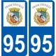95 Ableiges logo autocollant sticker plaque immatriculation ville