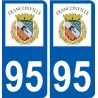 95 Ableiges logo autocollant sticker plaque immatriculation ville