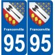 95 Viarmes wappen aufkleber typenschild aufkleber stadt