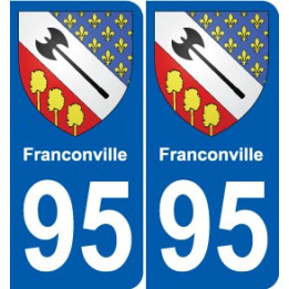 95 Viarmes escudo de armas de la etiqueta engomada de la placa de pegatinas de la ciudad