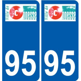 95 Ableiges logo autocollant sticker plaque immatriculation ville