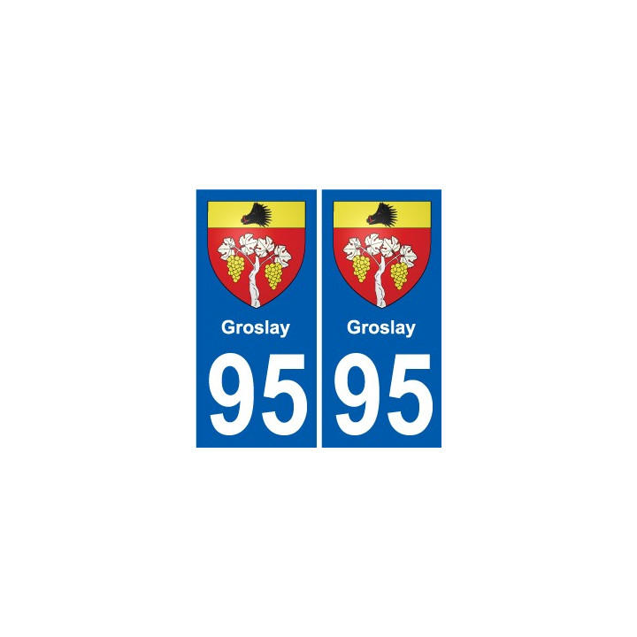 95 Viarmes escudo de armas de la etiqueta engomada de la placa de pegatinas de la ciudad