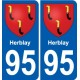 95 Ableiges blason autocollant plaque stickers ville