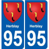 95 Viarmes wappen aufkleber typenschild aufkleber stadt