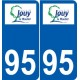 95 Ableiges logo autocollant sticker plaque immatriculation ville