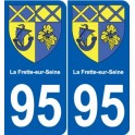 95 Viarmes escudo de armas de la etiqueta engomada de la placa de pegatinas de la ciudad