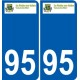 95 Herblay logo autocollant sticker plaque immatriculation ville
