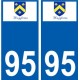 95 Ableiges logo autocollant sticker plaque immatriculation ville
