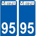 95 Ableiges logo autocollant sticker plaque immatriculation ville