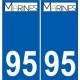 95 Ableiges logo autocollant sticker plaque immatriculation ville