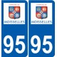 95 Ableiges logo autocollant sticker plaque immatriculation ville