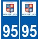 95 Ableiges logo autocollant sticker plaque immatriculation ville