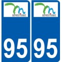 95 Ableiges logo autocollant sticker plaque immatriculation ville