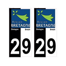 29 Finistère bicolore logo breizh bretagne autocollant plaque