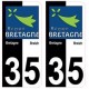 35 Ille-et-vilaine bicolore logo breizh bretagne autocollant plaque