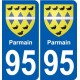 95 Ableiges blason autocollant plaque stickers ville