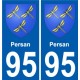 95 Viarmes stemma adesivo piastra adesivi città