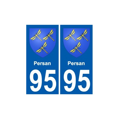 95 Viarmes escudo de armas de la etiqueta engomada de la placa de pegatinas de la ciudad