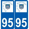 95 Ableiges logo autocollant sticker plaque immatriculation ville