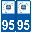 95 Ableiges logo autocollant sticker plaque immatriculation ville
