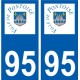 95 Ableiges logo autocollant sticker plaque immatriculation ville