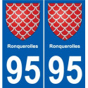 95 Viarmes escudo de armas de la etiqueta engomada de la placa de pegatinas de la ciudad