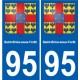 95 Viarmes escudo de armas de la etiqueta engomada de la placa de pegatinas de la ciudad