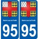 95 Viarmes escudo de armas de la etiqueta engomada de la placa de pegatinas de la ciudad