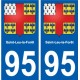 95 Viarmes escudo de armas de la etiqueta engomada de la placa de pegatinas de la ciudad