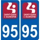 95 Argenteuil logo autocollant sticker plaque immatriculation ville